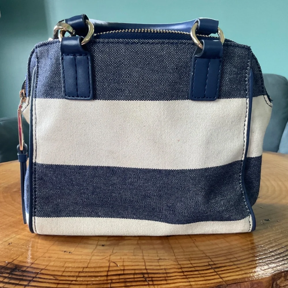 Tommy Hilfiger Fabric Handbag Navy Blue & White